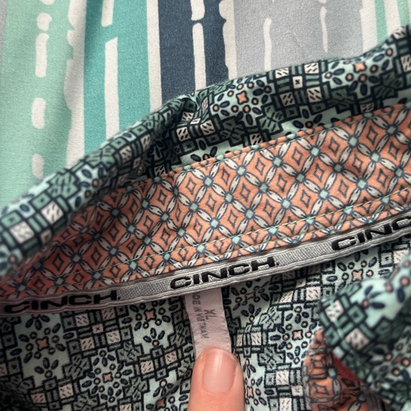 Cinch Patterned Button Down Shirt - Picture 2 of 2